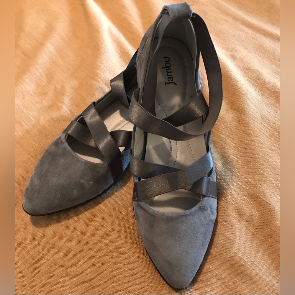 Jambu Charcoal Crisscross Flats